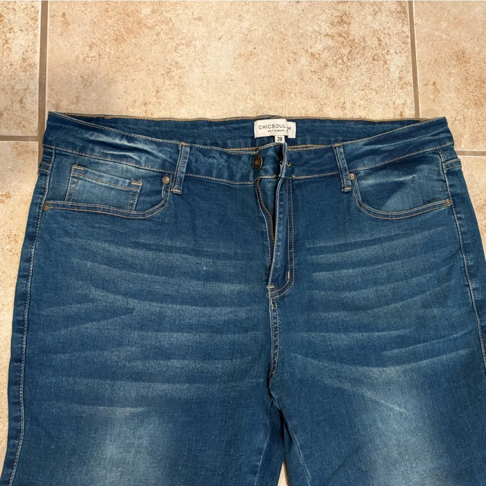Chic Soul Casting Shadows Skinny Jean Medium Wash Size 20 - Picture 2 of 7